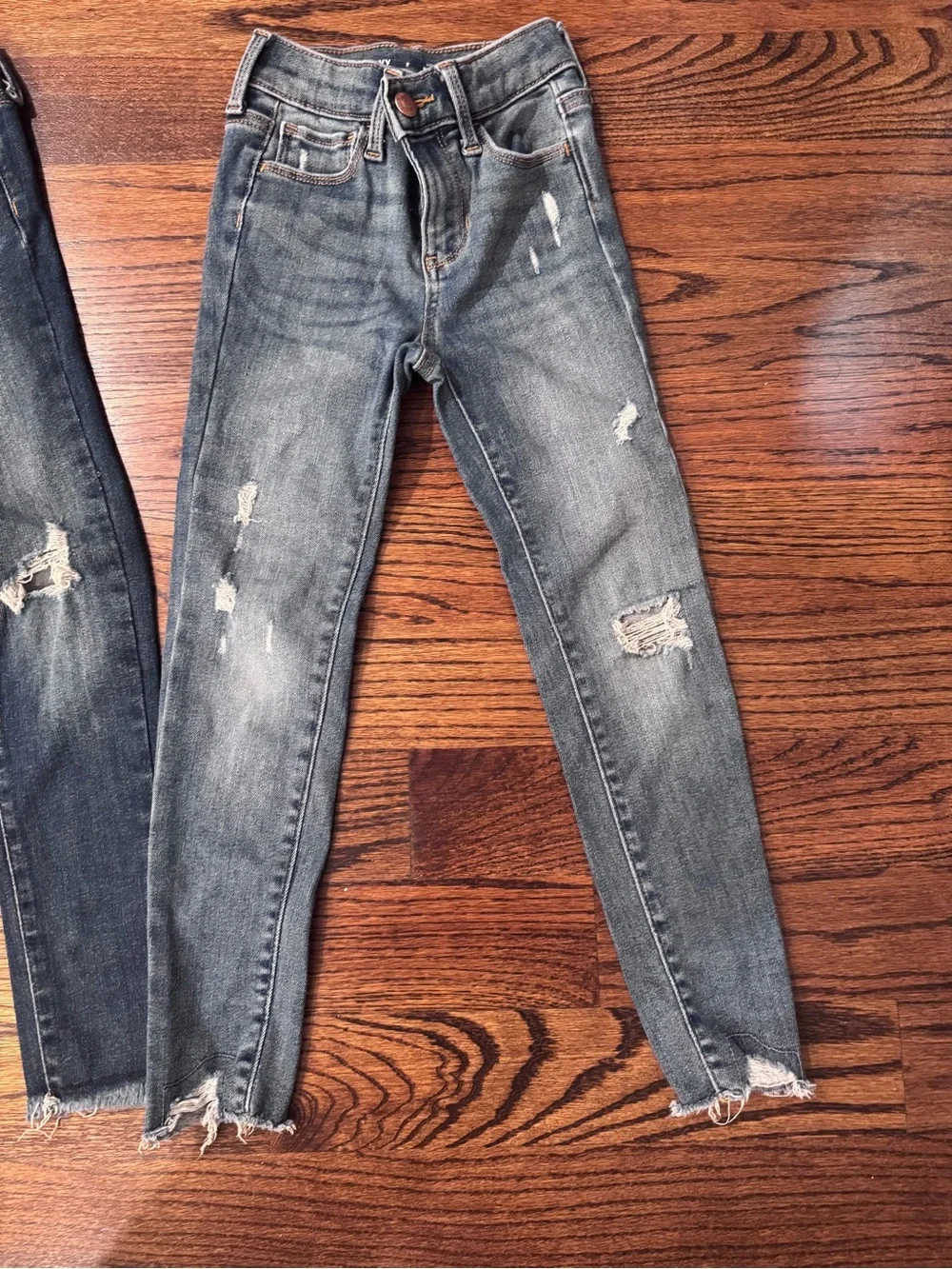 TWO PAIRS Girls' Distressed Blue Skinny Jeans